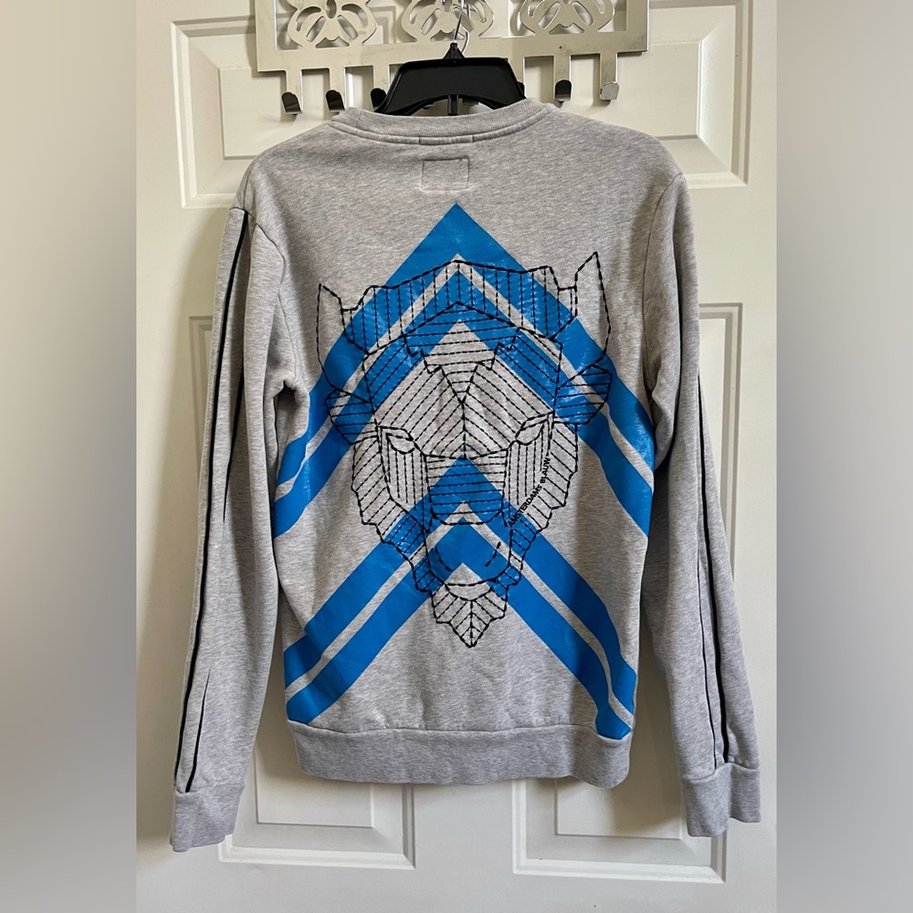 Scotch & Soda Amsterdams Blauw 1815 Meters High Rare Embroidered Bull Sweatshirt